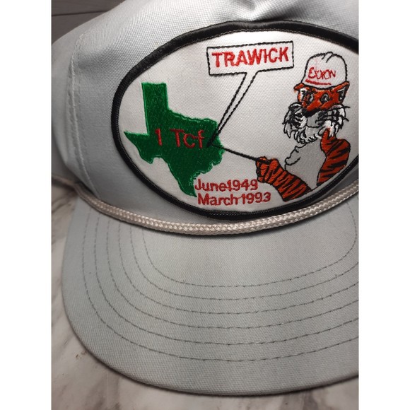 Exxon Oil Tiger Vintage Cap June 1949- March 1993 Light Grey, Adjustable - Picture 3 of 5
